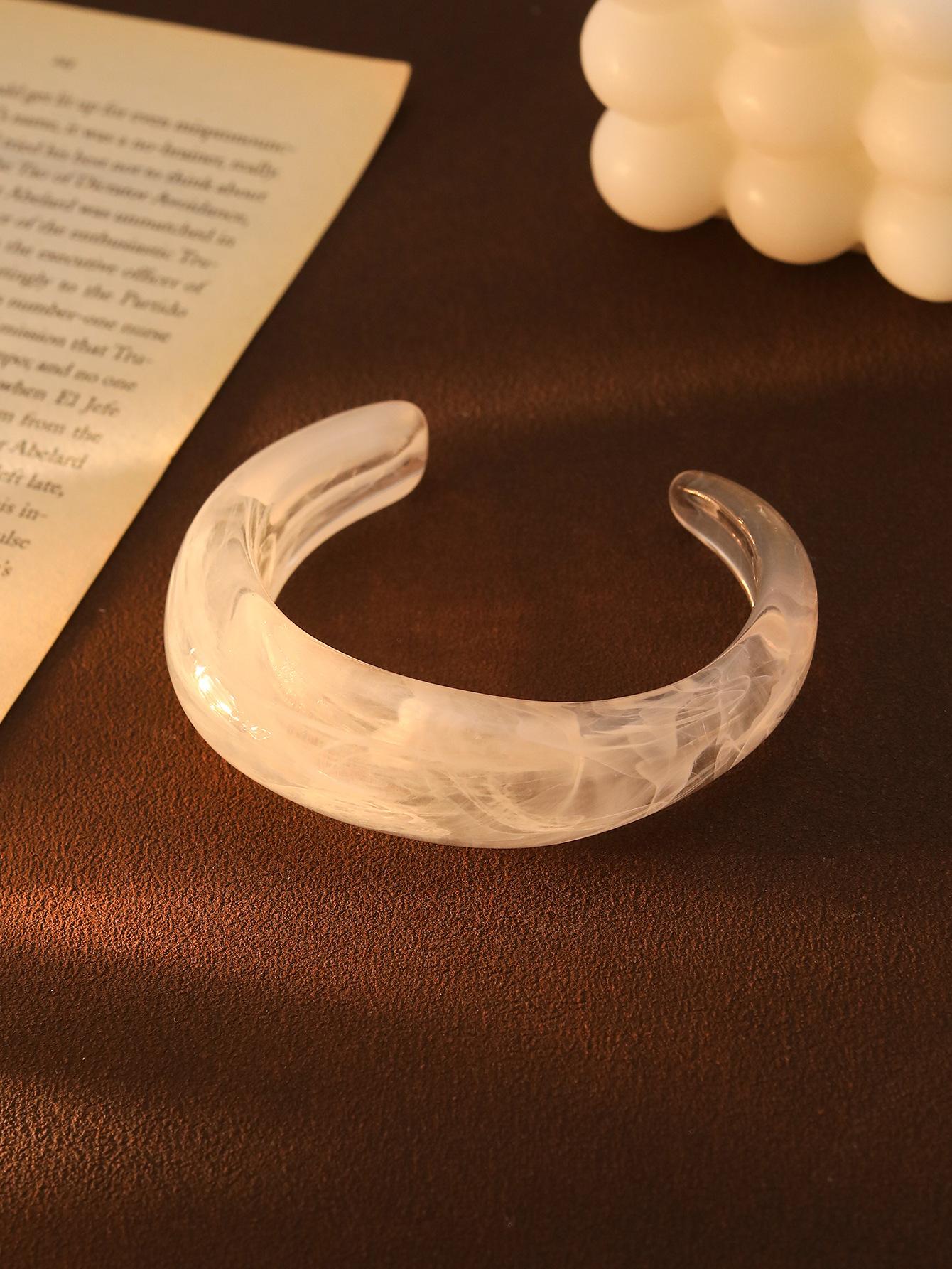 Размазанный Гелевый Изогнутый Открытый Браслет, Высококачественный Женский Преувеличенный Модный Браслет, Браслет Простого Стиля