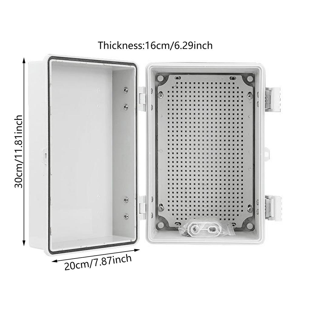 Waterproof Electrical Junction Box Plastic Project Box Enclosure Electronic Instrument Hinge Case with Mounting Plate