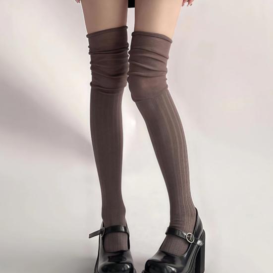 Slouch Thigh High Socks Women Stretchy Over-the-knee Scrunch Socks Long Over Knee Stockings for Boots Skirts Party Dating Street Wear