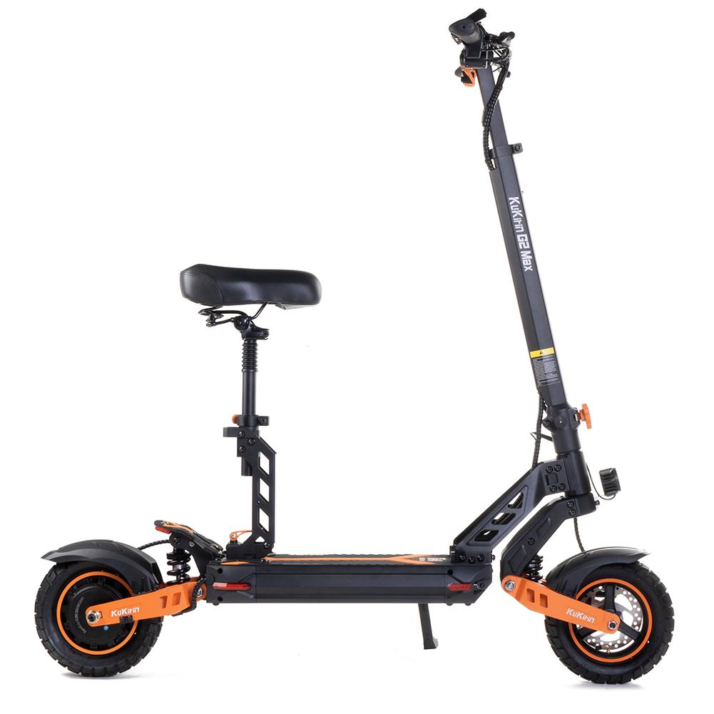 Electric Scooter Kukirin 10" 1000W Motor 48V 20.8AH Max Range 70Km Load 120Kg Black G2 Max