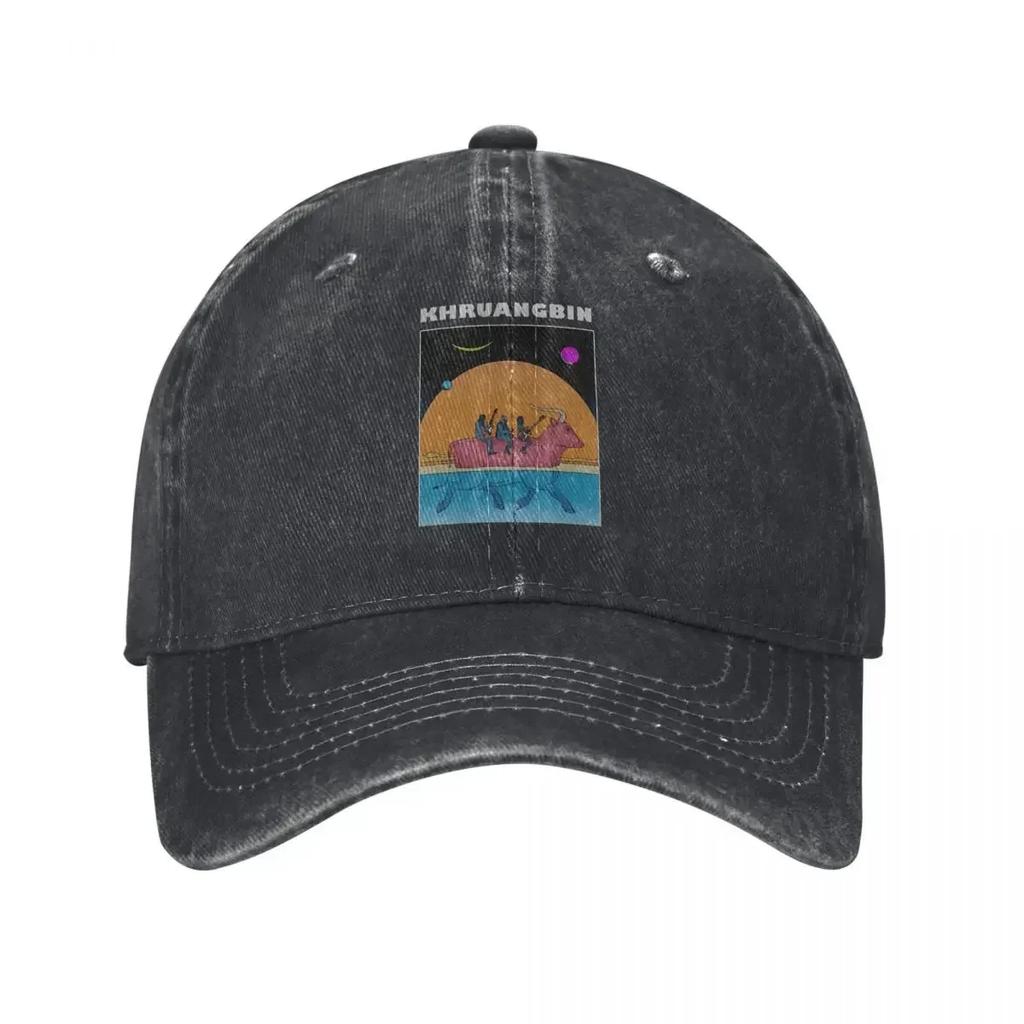 Vintage Khruangbin Soundscape Psychedelic Baseball Caps Unisex Women Distressed Denim Sun Hats Rock Band Outdoor Summer Adjustable