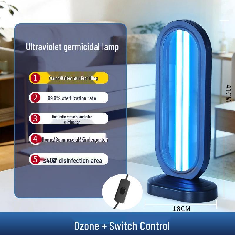 38W UV dezinfekčná lampa s ozónom, mobilný stolný sterilizátor ovládaný diaľkovo.
