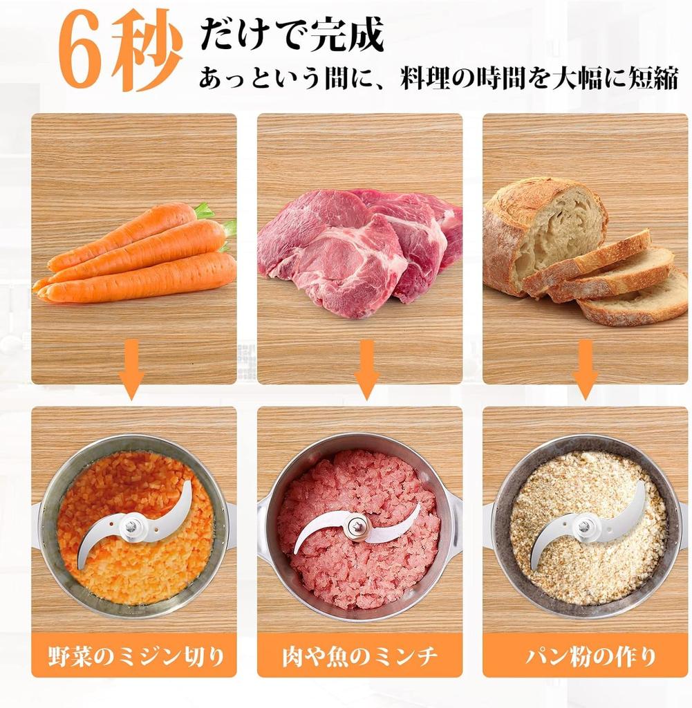 Umillion Food Large Capacity 4 3 Speed PSE and FDA Commercial Food Electric Stainless Easy Suitable for and Food Easy To Clean Processor, 3.5L,