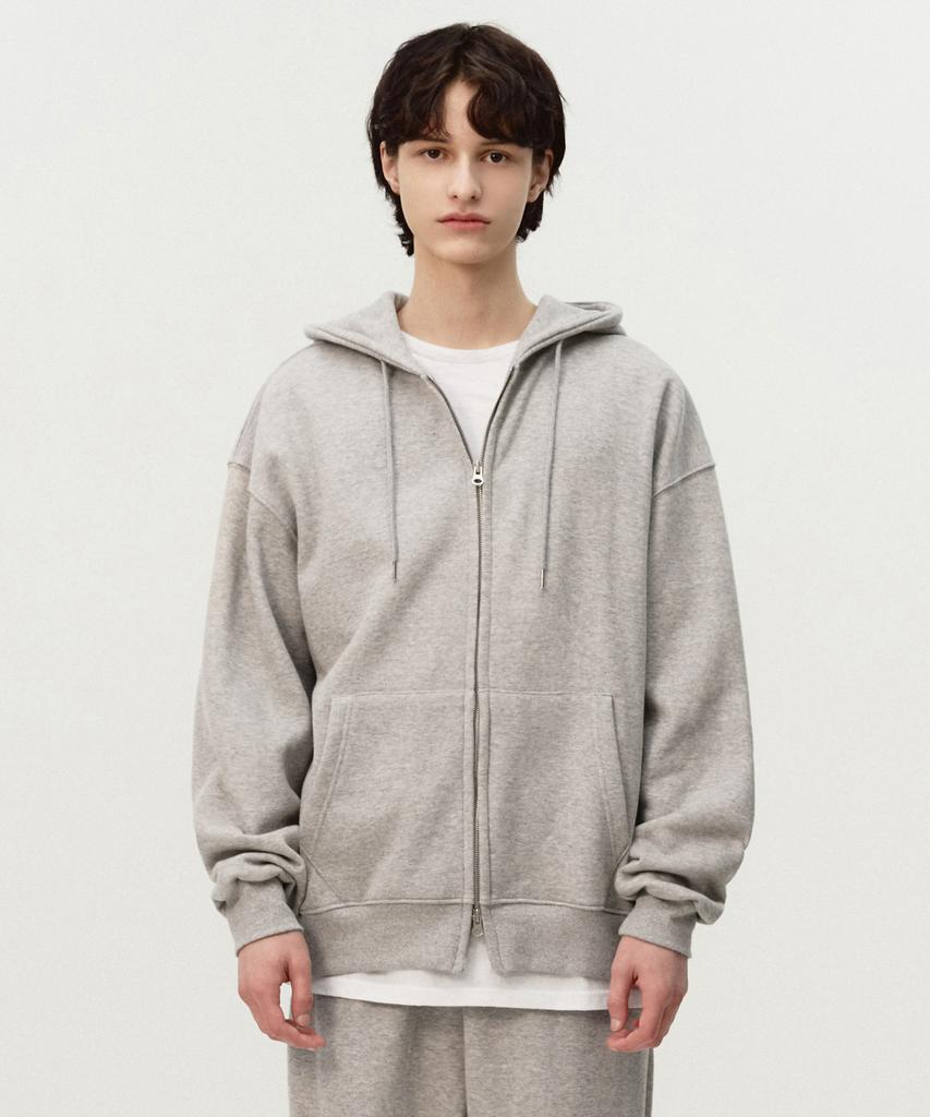 Topboy [2Pack Non-Fleece Or Fleece] Essential Oversized Two-Way Zip-Up Hoodie 3 Colors (Type B)