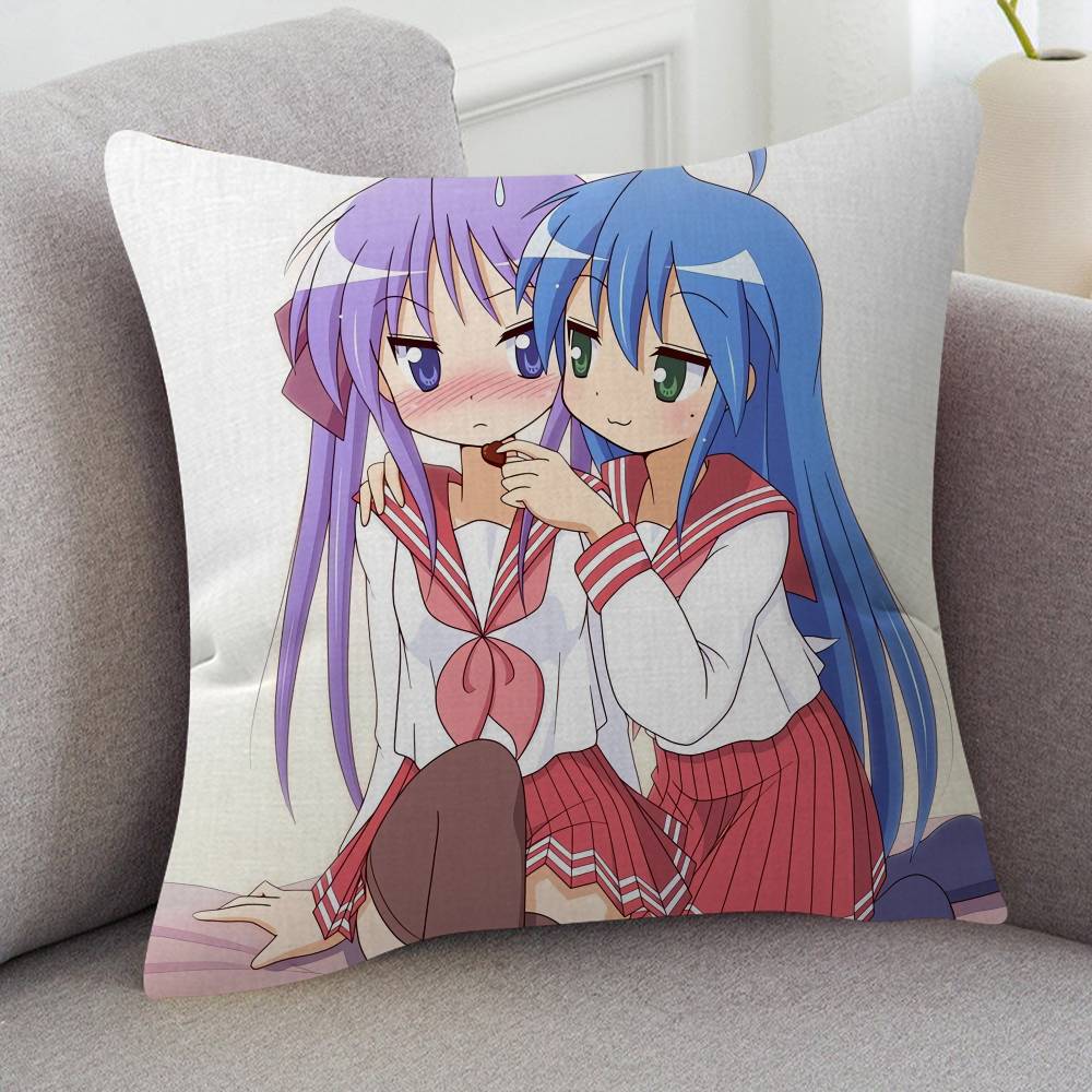 Anime LuckyStar Pillow Case Soft Double Sided Print Sofa Cushion Cover Throw Pillow Covers
