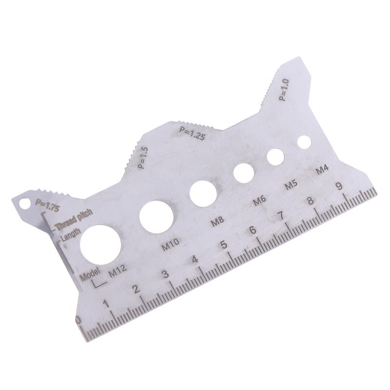 Stainless Steel Bolt Thread Measuring Tool Double Sided Screw Sizer Gauge for Jewelry Watch Making