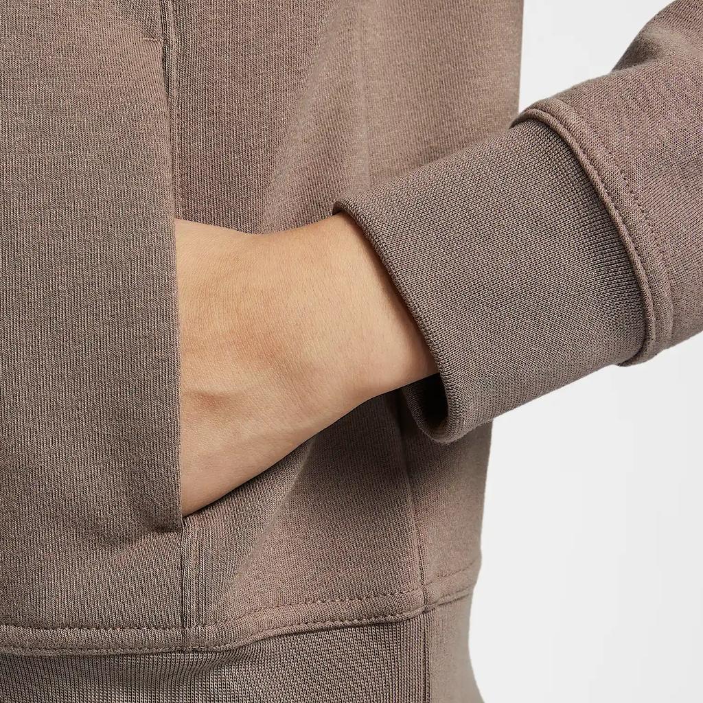 Nike Einfarbiges Logo Kapuzen-Langarm-Sweatshirt Damen Oberteile Braun FB5199-233