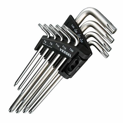 VESSEL Tamper-Proof Torx L-Wrench Set of 9, 8509TXH
