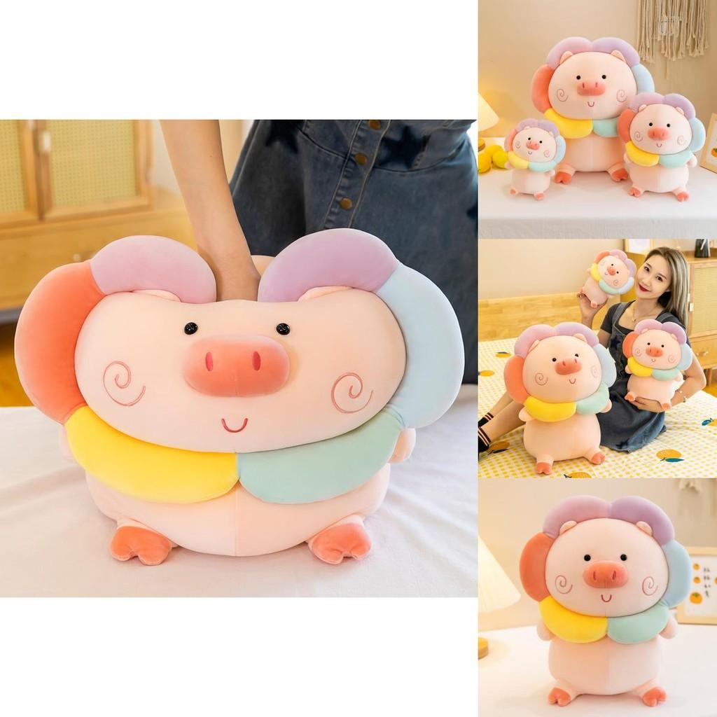 Pig Rainbow Plush Doll With Creative Design For Girls Bedroom Decor Gifts And