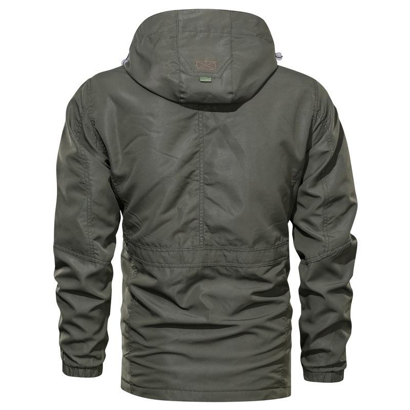 Hooded Large Size Jacket Men's Jacket Spring Autumn and Winter Jacket Men's Medium and Long Casual Outdoor
