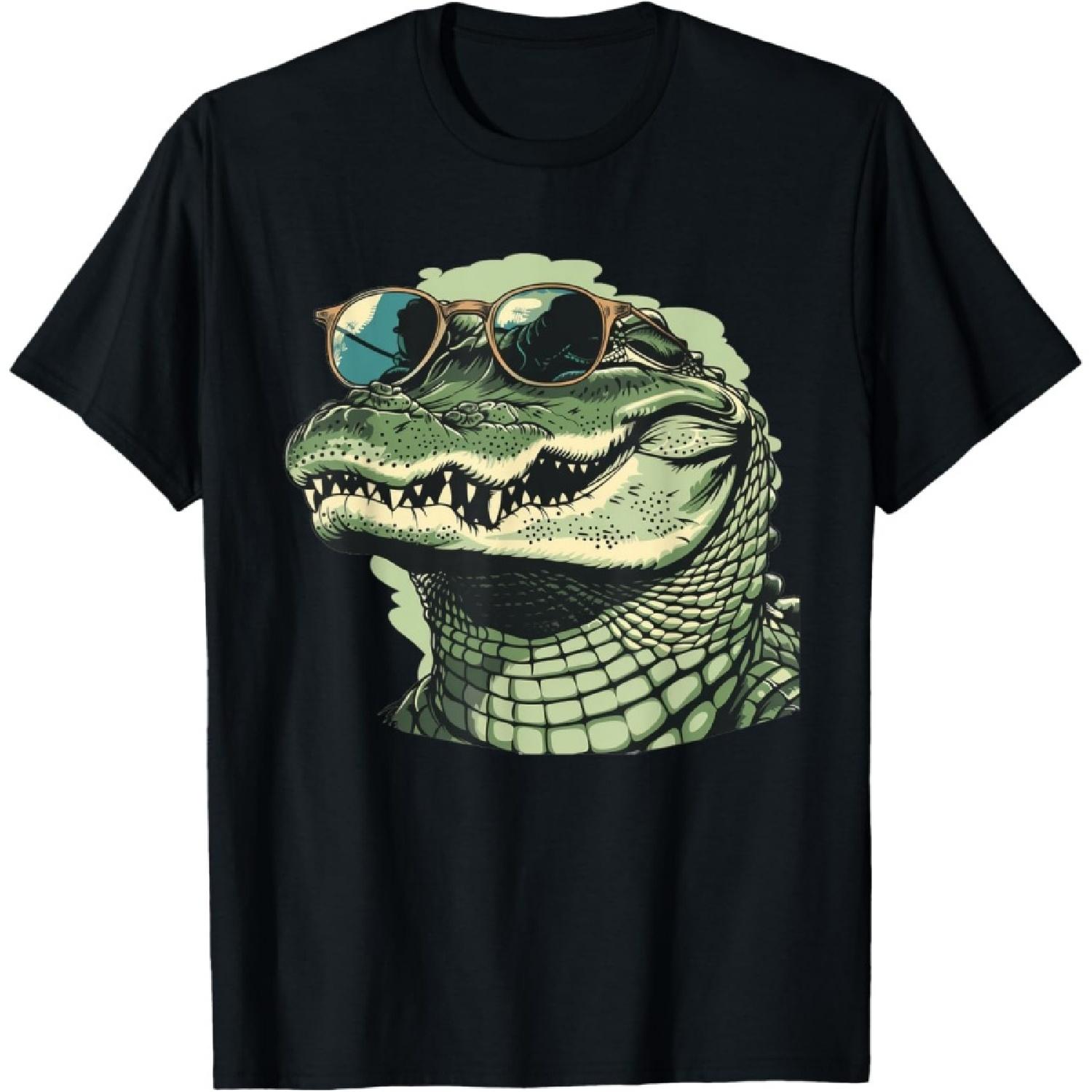 

American Alligator With Sunglasses T-Shirt XXXXXL чорний