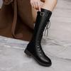 Fashion Autumn Winter 2024 Half High Boots for Women New In Mid Calf Shoes Woman Cosplay Fashion On Offer Comfortable and Elegant Hot Pu