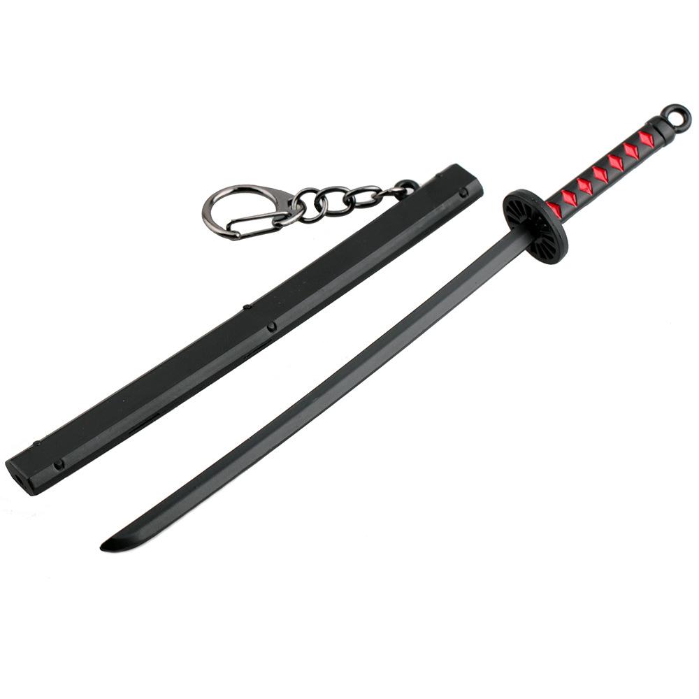 Anime Sword Shape Keychain Cartoon Blade of Ghost Keyring Model Cosplay Jewelry Accessories