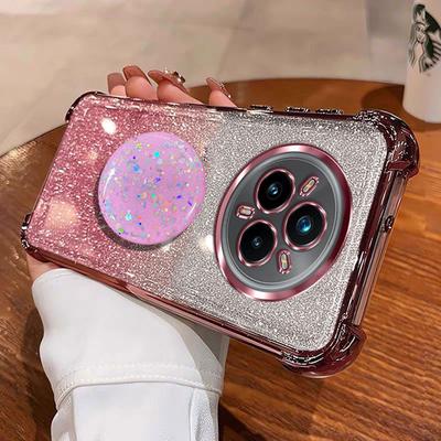 Luxusní nárazuvzdorný třpytivý držák pro Realme14 Pro Pouzdro s kroužkem pro OPPO Realme 14 pro plus 14X C71 C75 s krytem se stojánkem