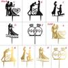 Black Gold Marriage Party Supplies DIY Crafts Cake Topper Wedding Supplies Bride Groom Mr Mrs Acrylic Decor