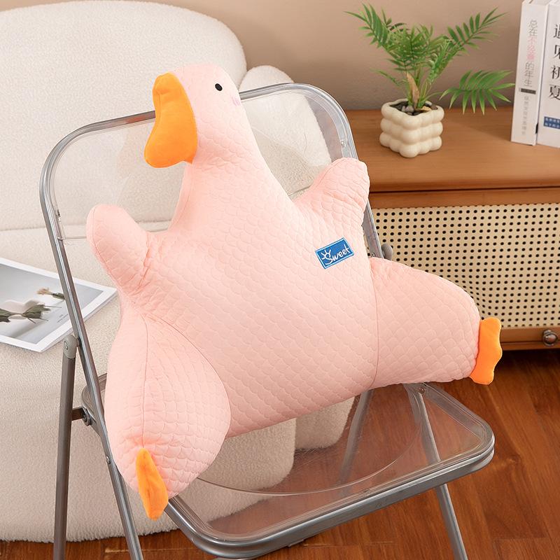 New Ice Silk Big Goose Waist with The Head of The Bed and Velvet Cloth Seat Cushion Pedal Sleeping Pillow Baby Learns To Sit On The Pillow