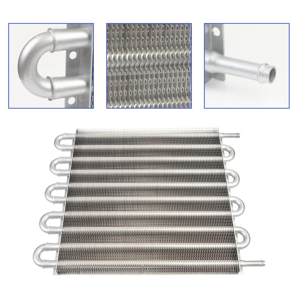 10 Row/16 Row Oil Cooler Kit, Universal Aluminum Remote Transmission Engine Cooler Auto-Manual Radiator Converter Kit