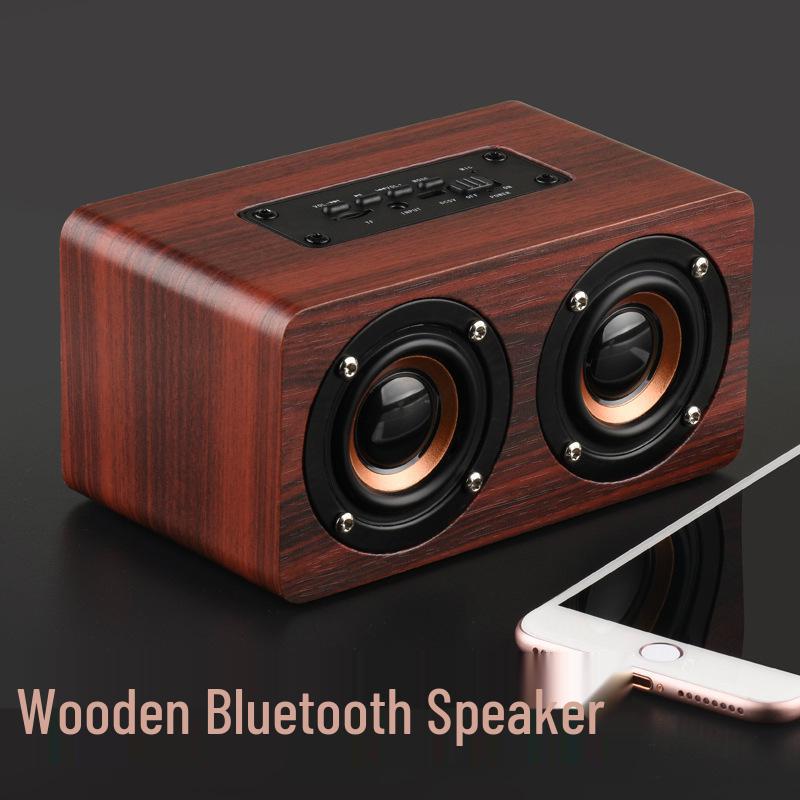 Portable Wooden Bluetooth Mini Subwoofer Speaker for Phone & Computer