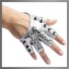 Buzz Selection Fingerless Leather Studded Biker Hard Rock Gloves for Men GB120 (White)