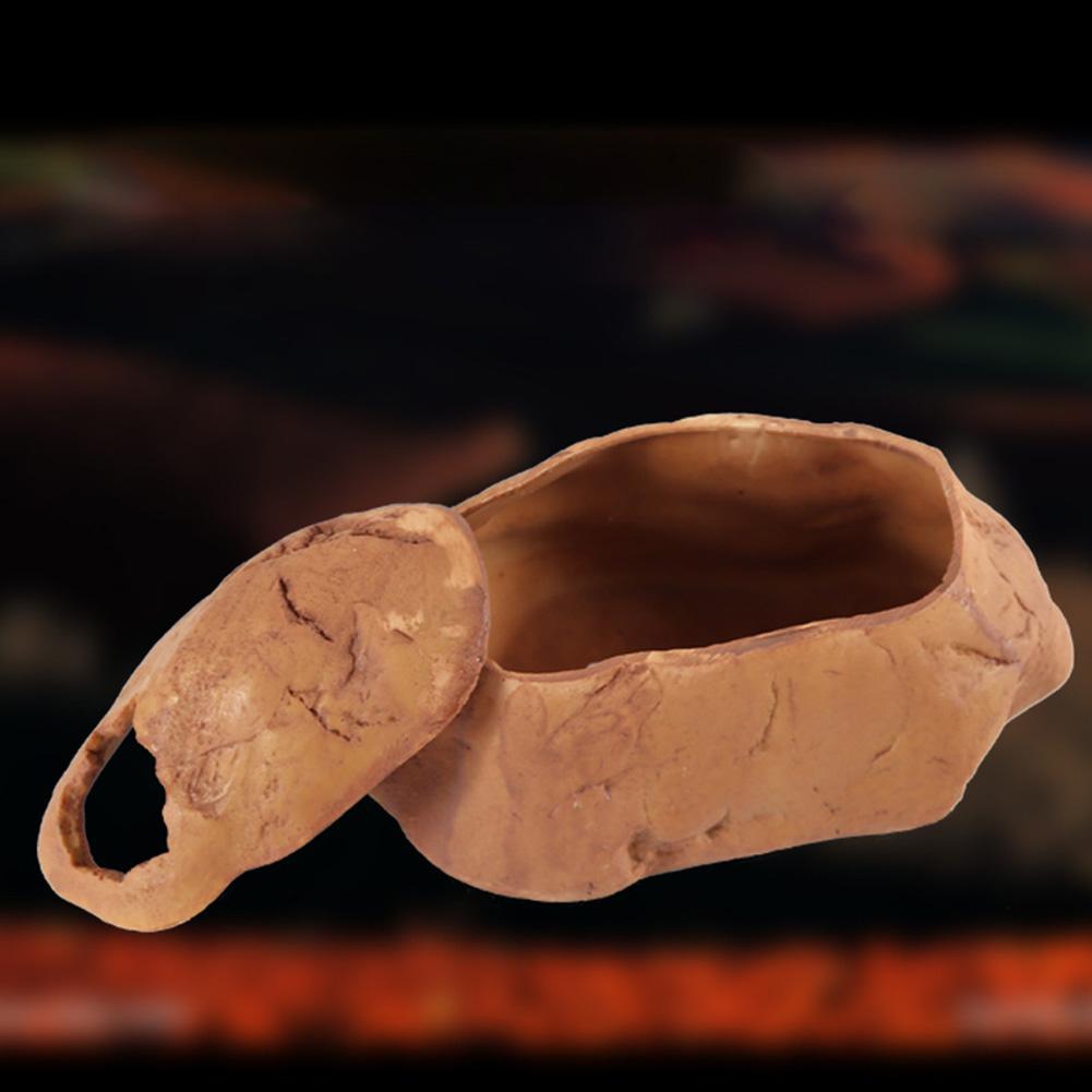 Harts Reptil Gömställe Grotta Gömställe Naturligt Stenutseende Kläckningslåda Äggläggningsskydd För Orm Råtta Gecko