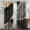 2 Panels Selling Ebony Golden Texture Luxurious Drapes European Design Household Livingroom Space Bedchamber Windowpane Decorative Drapes
