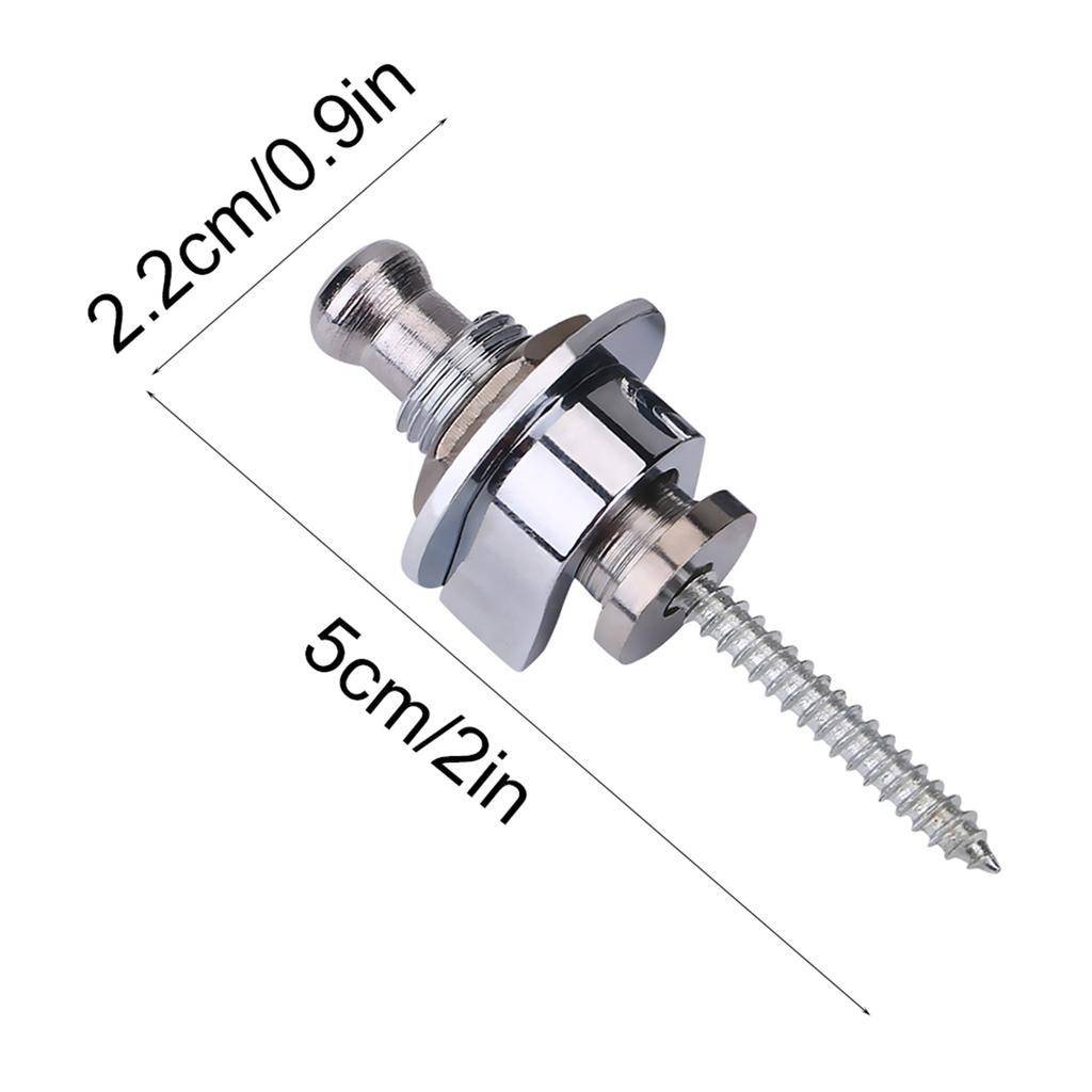2Pcs Durable Metal Guitar Anti skid Strap Locks Replacement Part for Electric Guitar(Silver)