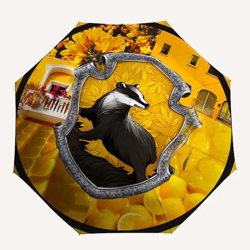 1pc Badger Crest Badge Umbrella with Plastic Handle,Cartoon Pattern,Suitable for All Seasons Multi-functional Umbrella460