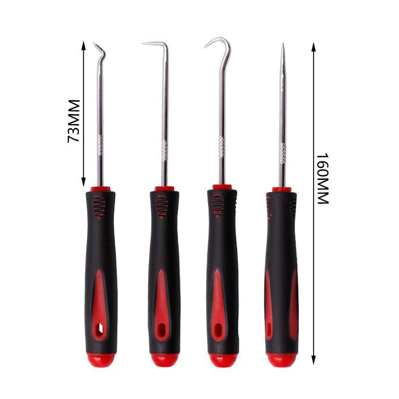 4 Pcs Car Auto Vehicle Oil Seal Screwdrivers Set O-Ring Seal Gasket Puller Remover Pick Hooks Durable Tools