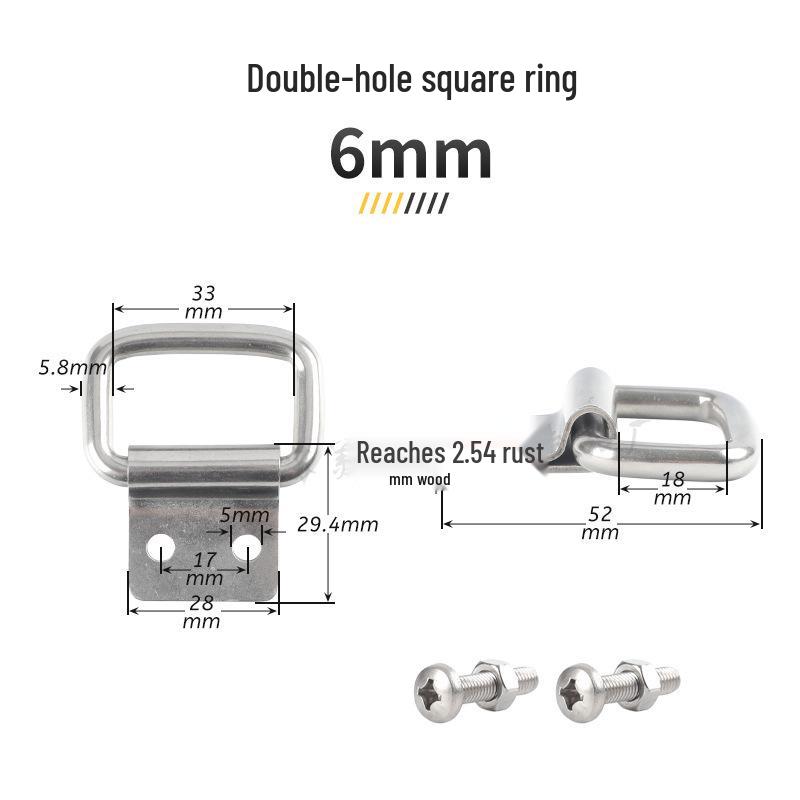 304 Stainless Steel Triangle, D-Ring, and Square Ring Buckle Hook for Truck Trailer Straps