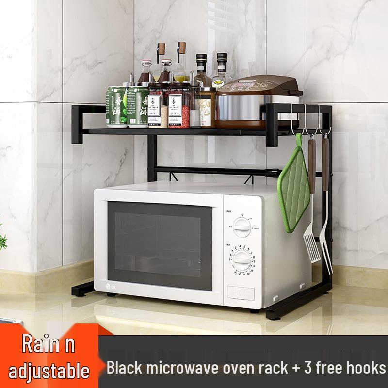 

Retractable Multi-layer Kitchen Storage Rack for Microwave and Rice Cooker