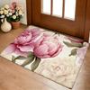 Tappetino per Pavimento Pittura Fiore di Peonia Morbido Spesso Antiscivolo in Flanella Accogliente per Arredo Soggiorno Camera da Letto Cucina Tappeti