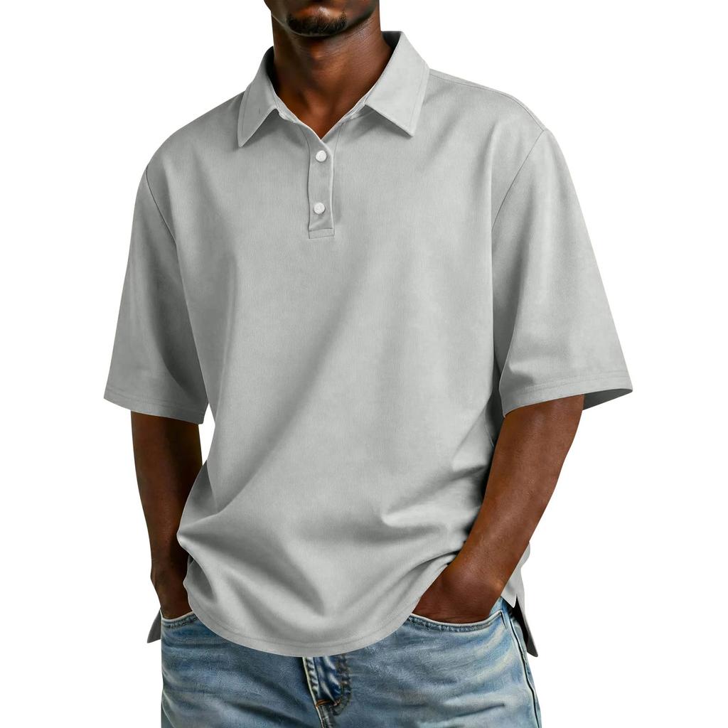 Men's Casual Collared Button-Down Lightweight Breathable Short-Sleeve Shirt
