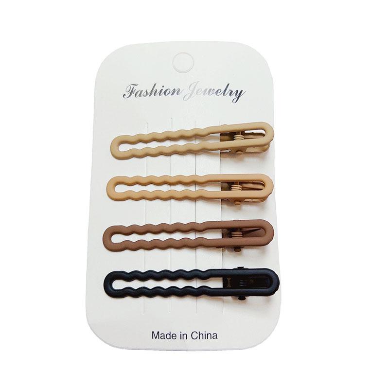 4-Piece Gradient Brown Duckbill Hair Clip Set