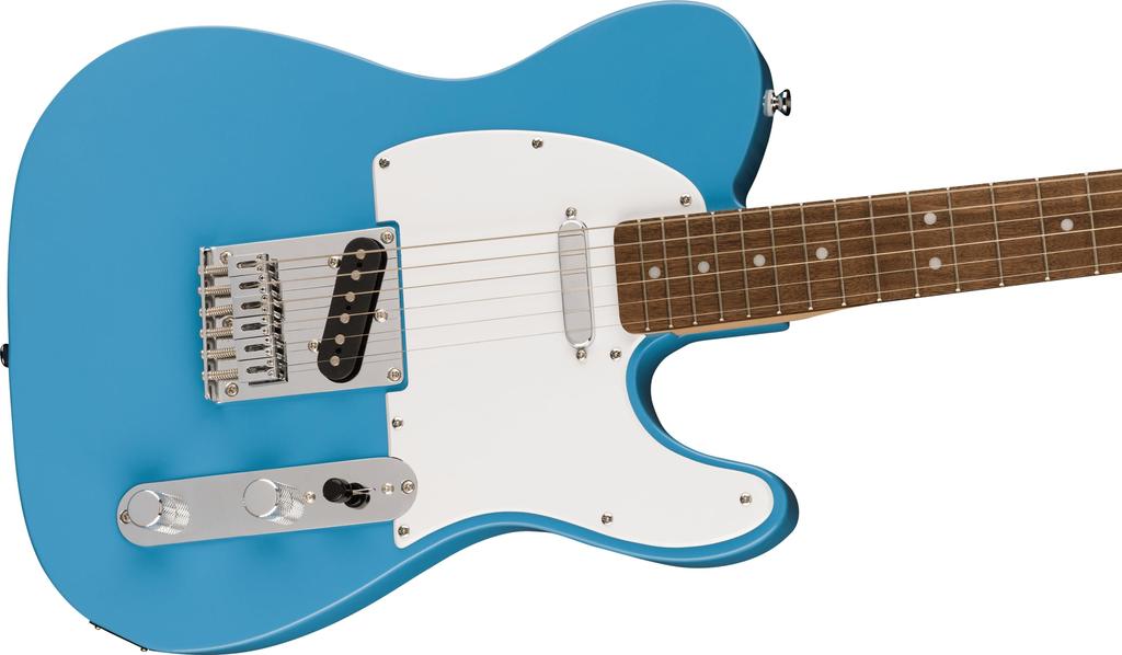 Fender Squier by Fender Squier Electric Guitar Squier Laurel White California Blue with Soft Case Sonic™ Telecaster®, Fingerboard, Pickguard,