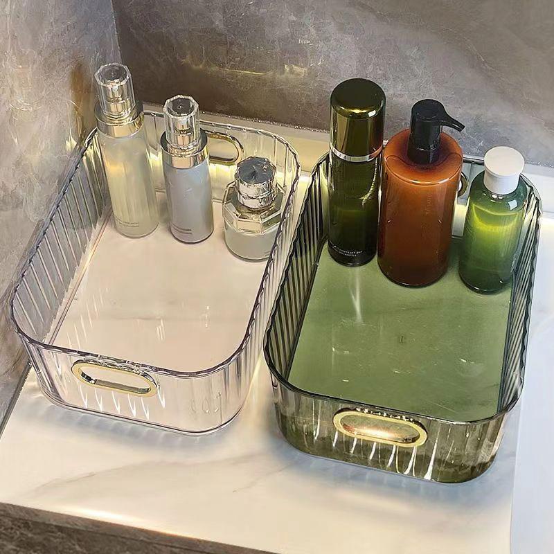 Transparent Storage Box Cosmetic Box Storage Container Plastic Storage Box Clear Drawer With Handle Stackable
