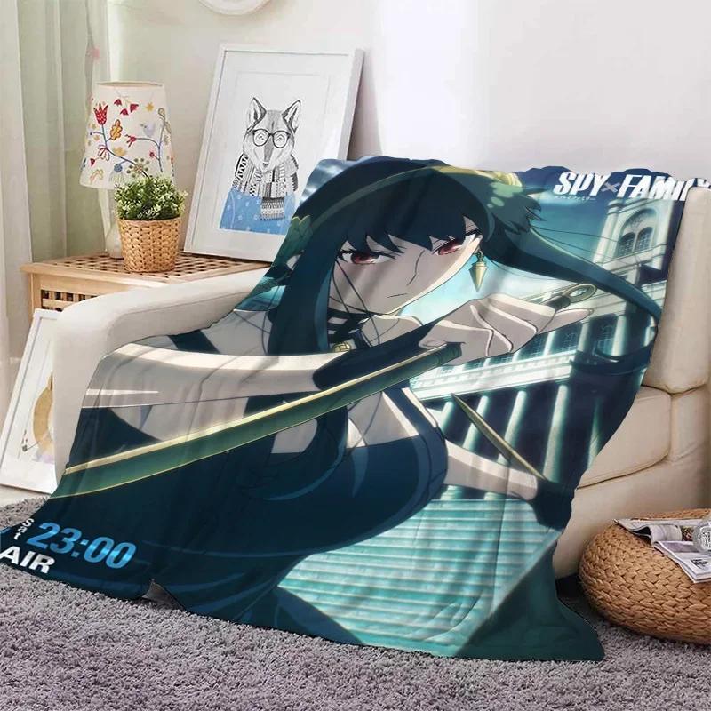 3D Print Anime Spy Family Blanket Soft Sofa Cover Throw Anya Blanket Fleece Tapestry Warm Bed Blankets for Bedroom Couch