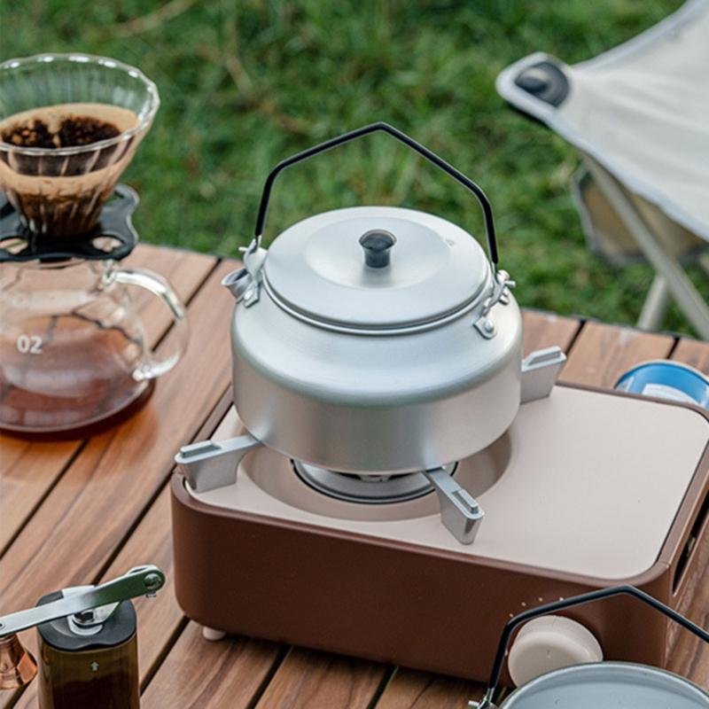 1100ml Outdoor Camping Kettle Whistling Teas Kettle Aluminum  Teapot Light Weight Portable Coffee Pots for Stovetop