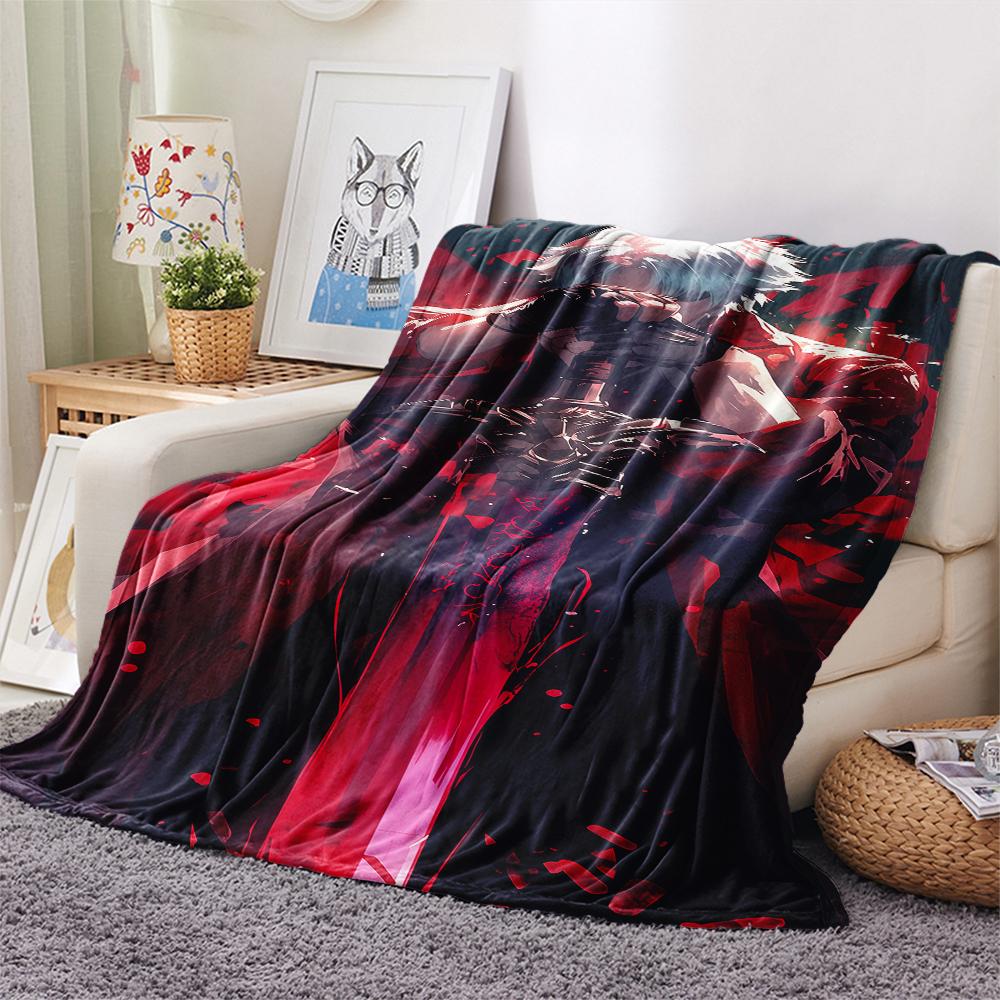 1PC Devil May Cry Print Flannel Blanket, High Quality All Seasons, Home Decor, Warmth and Comfort, Perfect for Christmas Gifts