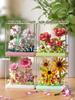 9 creative flower box building blocks Eternal Flower series desktop decorations flower building blocks gift toys and ornaments