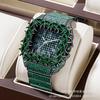 Luxury Men's Square Watch | Iced Out Diamond Hip Hop Quartz Wristwatch | Waterproof Fashion