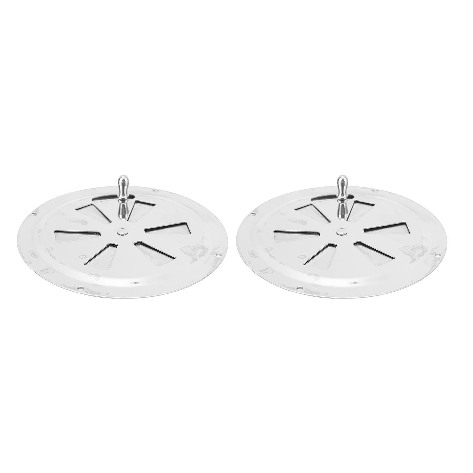 

2pcs 4.92in Butterfly Vent 316 Stainless Steel Cabin Round Louvered Air Vent Cover with Side Knob Handle for Boat Marine