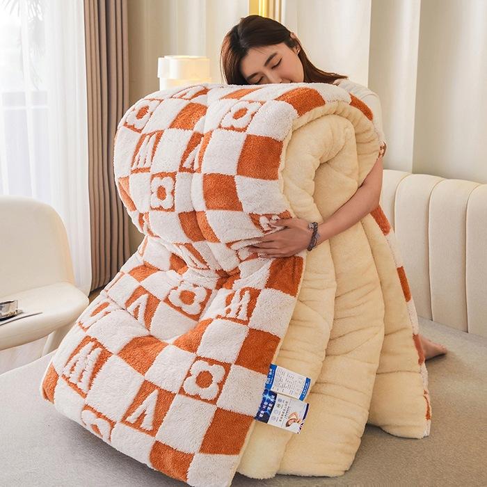 

2025 solid color Shu cotton lint jacquard thickened winter quilt, universal quilt core in all seasons skin-friendly quilt 150x200cm 1.9kg