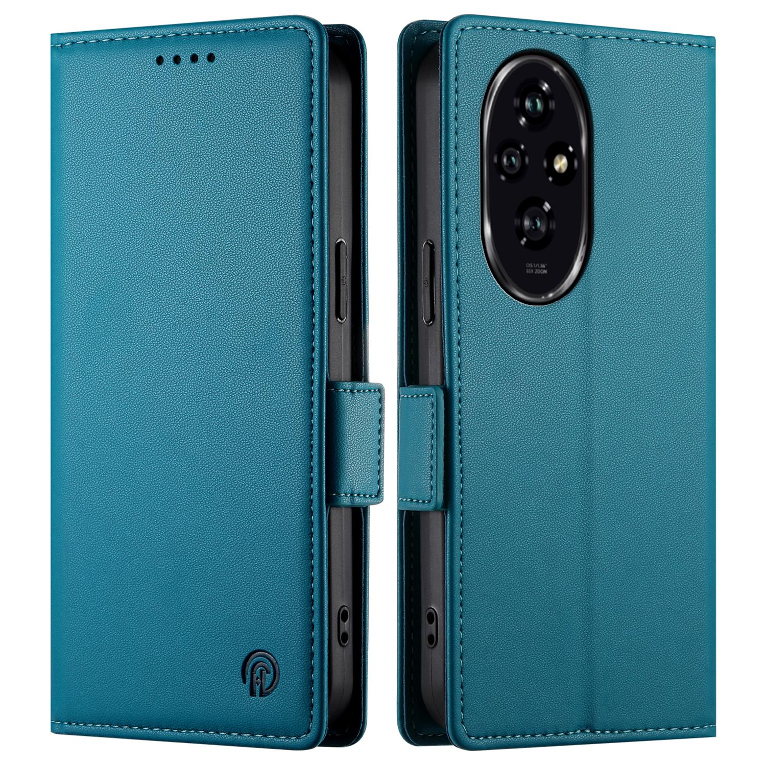 

DF-010 For Honor 200 5G Wallet Case PU Leather Stand Phone Cover Blue