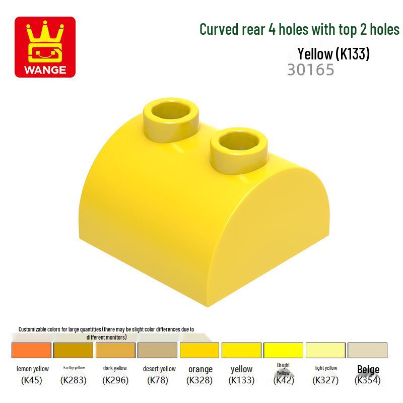 

Wange Мелкие строительные блоки - Изогнутая задняя часть с 4 и 2 отверстиями, Совместимые сборочные детали (30165) 0.1kg (approx. 94 pcs)
