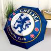 Chelsea Football Club Wappen Automatisches Öffnen und Schließen, 8-Rippen-Struktur Tragbarer Regenschirm, Geeignet für Männer und Frauen in allen Jahreszeiten pro