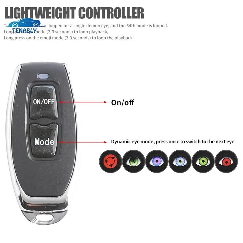 Wireless Control Car Devil Eyes Dynamic Adjustable Eye Pattern Demon Eye Car Headlight 12-36V Fog Lights DRL Car Accessories