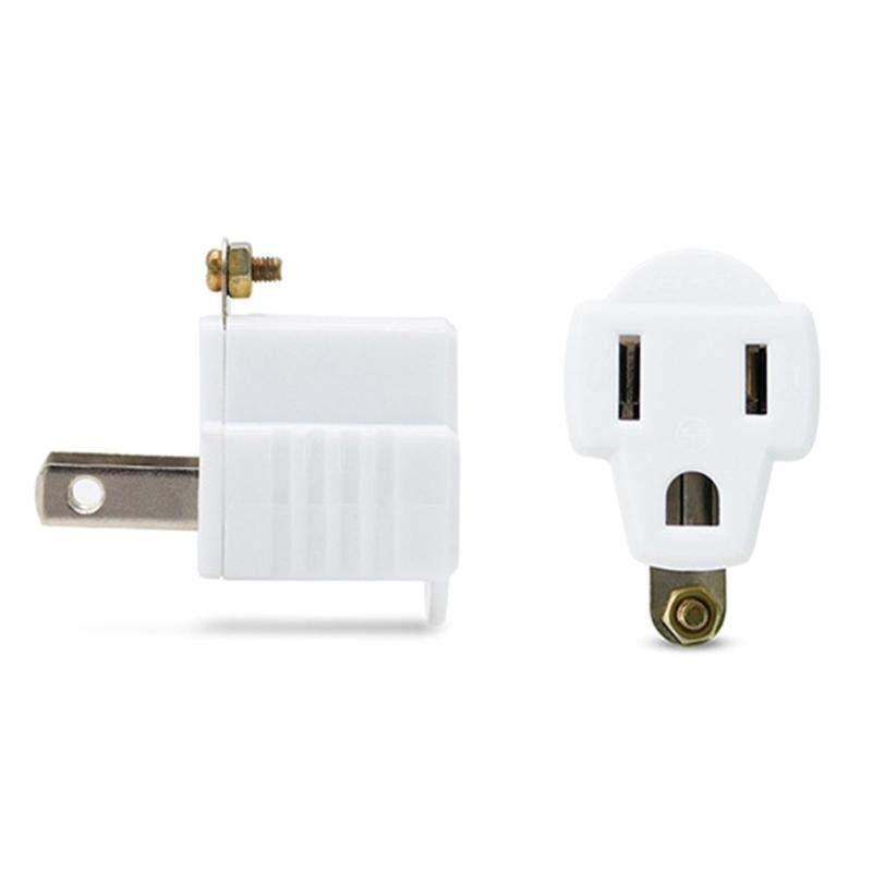 652F Heavy Duty Wall Plug Adapter 2 to 3 Prongs Outlet Adapter Grounding Plugs Adapter Fast Charging Travel Adapter Enduring