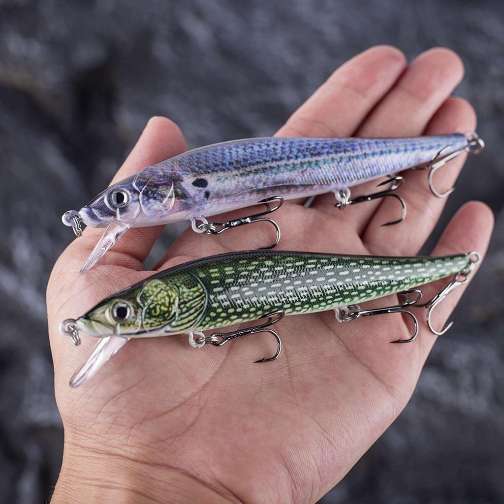 Hard Fishing Lures Sinking Minnow Swing Bait with 3D Realistic Eyes High-Resolution Body Details 12c