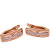 Purple Gold Classic Rhombus Zircon Earrings Luxury Rose Gold Square Hollow Ear Buckle Jewelry