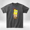 Cartoon Graphic Tee Harajuku Streetwearspliced Character Printunisex Cotton Tshirtcasual Short Sleeveaesthetic Novelty Top